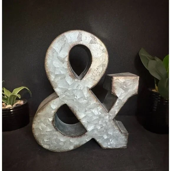 Galvanized Metal Ampersand Tabletop Decor By Better Homes & Gardens - Rustic Far - Picture 1 of 6
